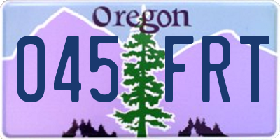 OR license plate 045FRT