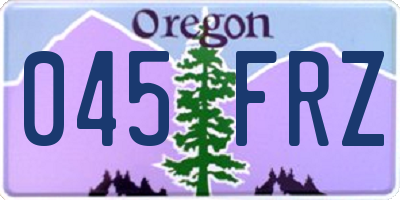 OR license plate 045FRZ