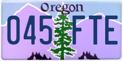 OR license plate 045FTE