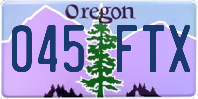 OR license plate 045FTX