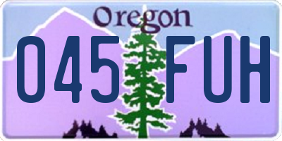 OR license plate 045FUH