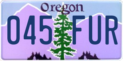 OR license plate 045FUR