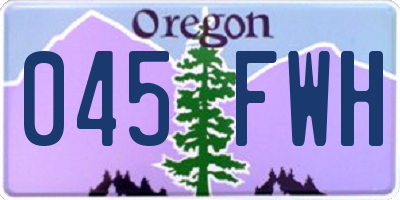 OR license plate 045FWH