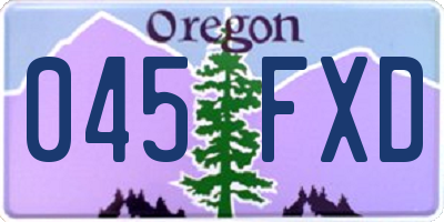 OR license plate 045FXD