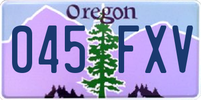 OR license plate 045FXV