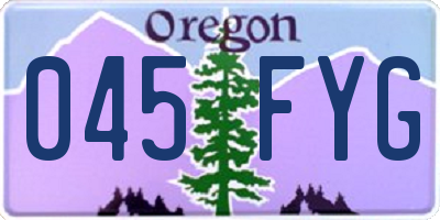 OR license plate 045FYG