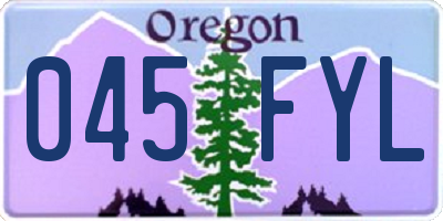 OR license plate 045FYL