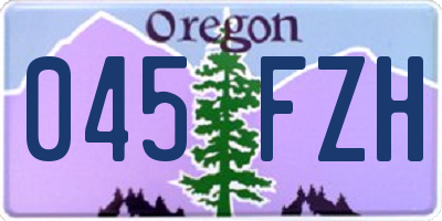 OR license plate 045FZH