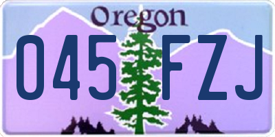OR license plate 045FZJ