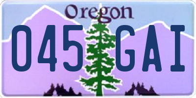 OR license plate 045GAI