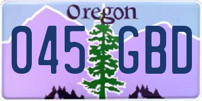 OR license plate 045GBD