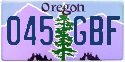 OR license plate 045GBF
