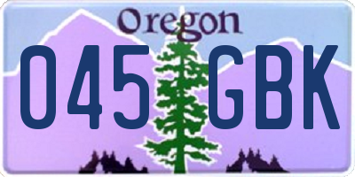 OR license plate 045GBK