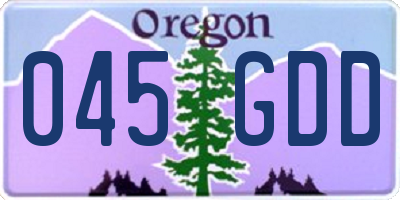 OR license plate 045GDD