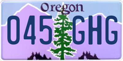 OR license plate 045GHG