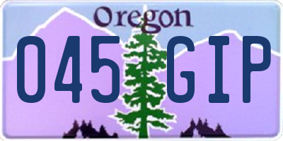 OR license plate 045GIP