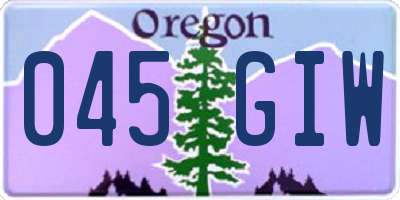 OR license plate 045GIW