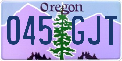 OR license plate 045GJT