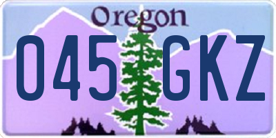OR license plate 045GKZ