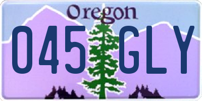 OR license plate 045GLY