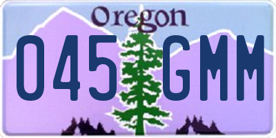 OR license plate 045GMM