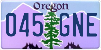 OR license plate 045GNE