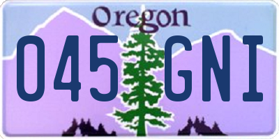 OR license plate 045GNI