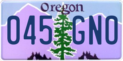 OR license plate 045GNO