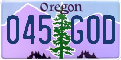OR license plate 045GOD