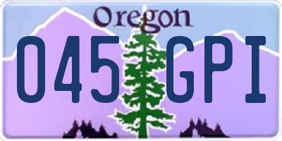 OR license plate 045GPI