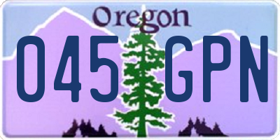 OR license plate 045GPN