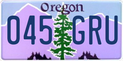 OR license plate 045GRU