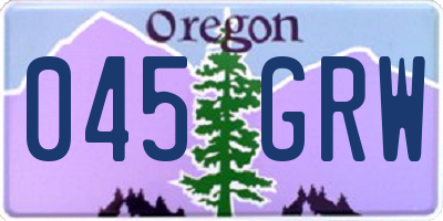 OR license plate 045GRW