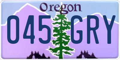 OR license plate 045GRY