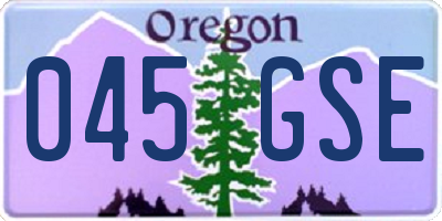 OR license plate 045GSE