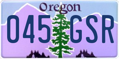 OR license plate 045GSR