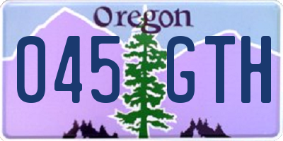 OR license plate 045GTH