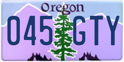 OR license plate 045GTY