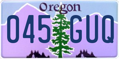 OR license plate 045GUQ