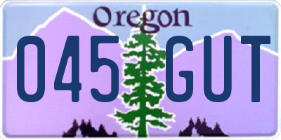 OR license plate 045GUT