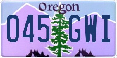OR license plate 045GWI