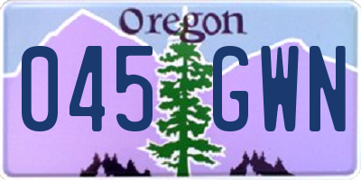 OR license plate 045GWN