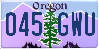 OR license plate 045GWU