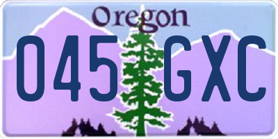 OR license plate 045GXC