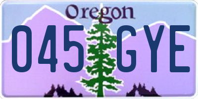 OR license plate 045GYE