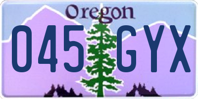 OR license plate 045GYX