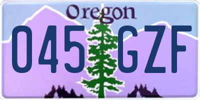 OR license plate 045GZF