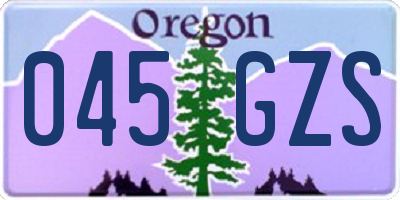 OR license plate 045GZS