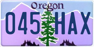 OR license plate 045HAX