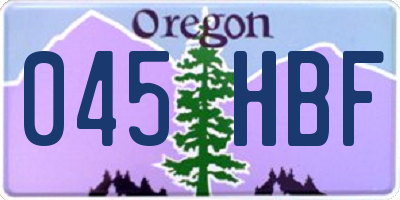 OR license plate 045HBF